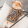 Dog clothes section cool leopard print autumn and winter coat British fighting French bulldog small dog thick warm cotton coat