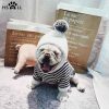 Winter Warm Dog Clothes for French Bulldog Cotton Hoodies for Chihuahua Striped Coat for Small Dogs Pet Puppy Hooded Jacket XXL