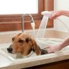 Hot Pet Dog Cat Shower Head Multi-functional Tap Faucet Spray Drains Strainer Hose Sink Washing Hair Pets Lave Water Bath Heads (White 130cm)