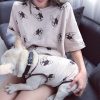 HSWLL  Summer new cartoon cotton parent-child loaded thin vest Teddy French bulldog dog clothing Korean short-sleeved tide