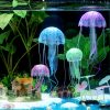 Hot New Glowing Effect Fish Tank Decor Aquarium Artificial Silicone Jellyfish Mini Submarine Ornament