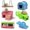 Syrian hamster nest house for the winter to keep warm and comfortable villa wooden nest ecological board house Swing toy