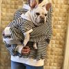 Parent-child cotton stripes French bulldog hoodie pet dog clothes small dog pet clothing chihuahua costume pug clothing Yorkshir