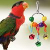 Pet Bird Bells Parrots Claws Feet Catch Cage Hanging Toy Pendant Chew Toy with Colorful Bell (Red)