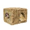 Rabbit Straw House Natural Grass Cage Hut Pet Small Animal Grassy Nest Warm House Handmade Cage For Winter Small Animals Supply (as photo)