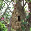 Hanging Bird House Natural Fiber Finch Bird Nest Hut Outdoor Cage Shelter Hideaway