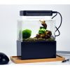 Mini Plastic Fish Tank Portable Desktop Aquaponic Aquarium Betta Bowl with Water Filtration Quiet Air Pump for Deco