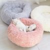 Long Plush Cat Bed House Soft Pet Dog Bed Round Cats Nest Winter Warm Sleeping Cushion Puppy Mat Portable Cat Product 40 50 60cm